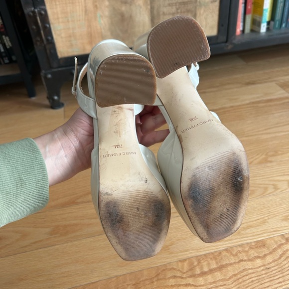 Marc Fisher Ivory Nazira Platform Pump With Square Toe - Picture 10 of 11